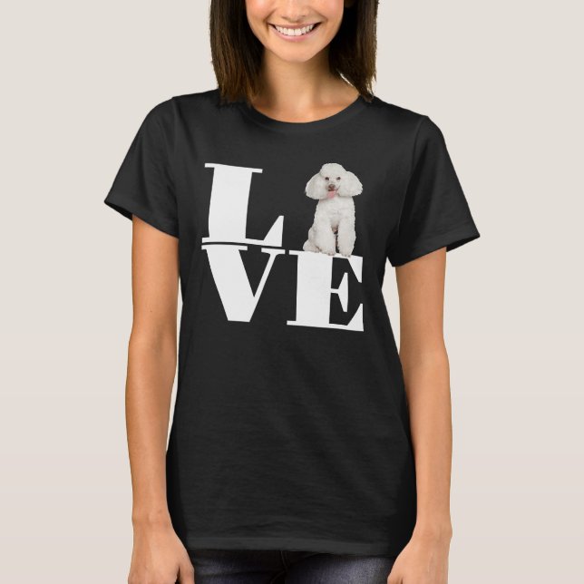 T-shirt White Poodle Lover (Devant)