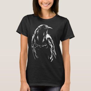 T-shirt White raven