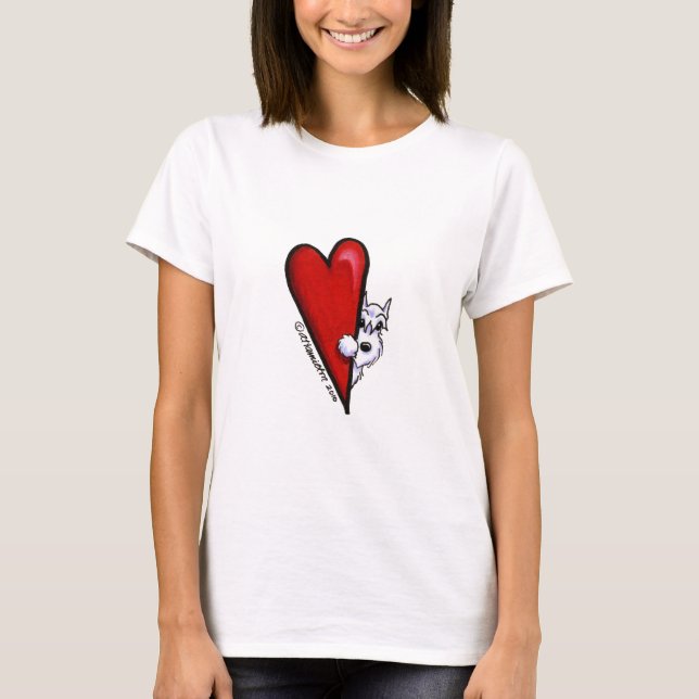 T-shirt White Schnauzer Love (Devant)