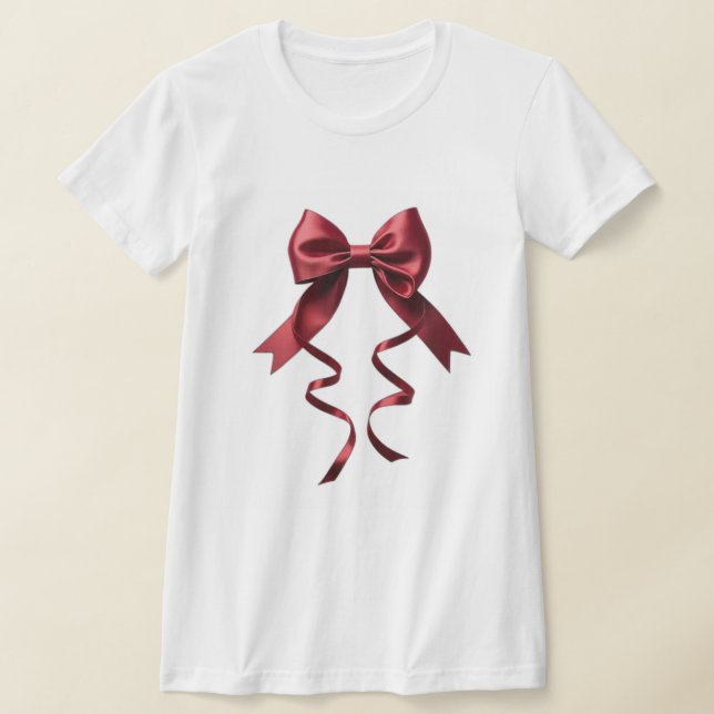 T-shirt White shirt design with red bow (Poser)