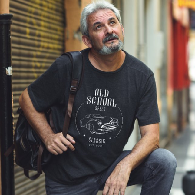 T-shirt White Simple Old School Speed (Créateur téléchargé)