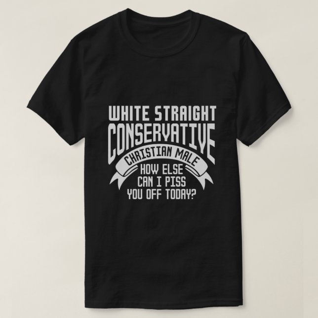 T-shirt White Stright Conservateur Christian Homme Premium (Design devant)