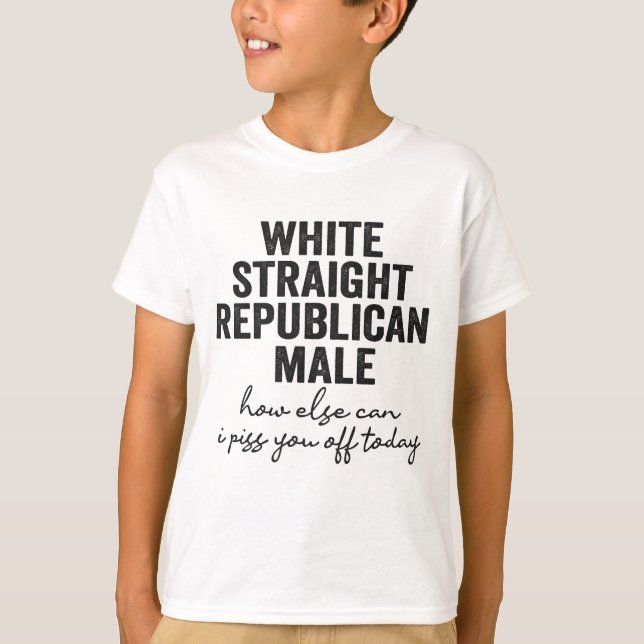 T-shirt White Stright Républicain Homme Drôle République (Devant)