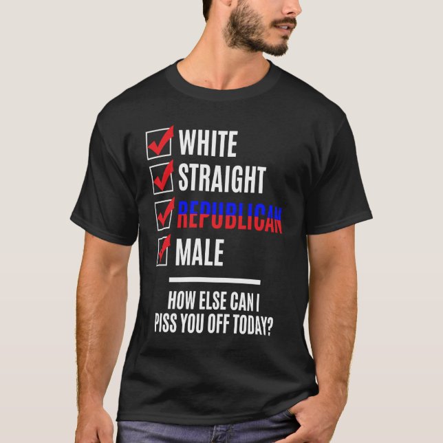 T-shirt White Stright Républicain homme politique et polit (Devant)