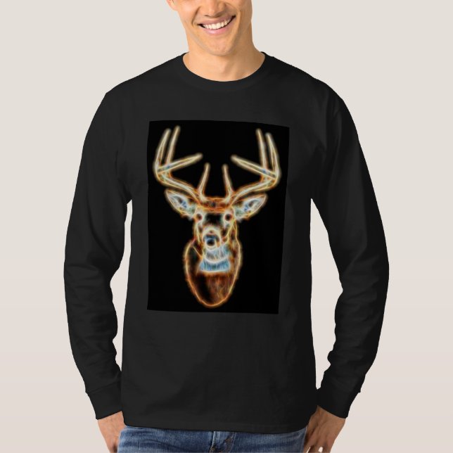 T-shirt White tail Deer Head Energy Spirit (Devant)