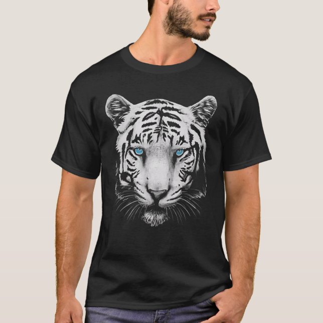 T-shirt White Tiger Face (Devant)