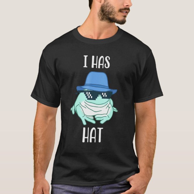T-shirt White Tree Frog I Has Hat Frog Memes Amphibian Own (Devant)