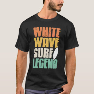 T-shirt White Wave Surf Légende Retro Surfing Présente