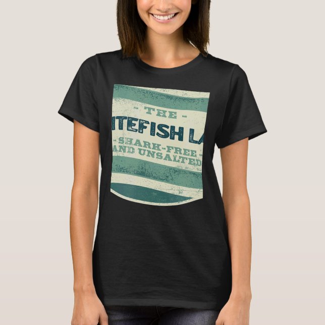 T-shirt Whitefish Lake Shark Free and Unsalted Camping Mon (Devant)