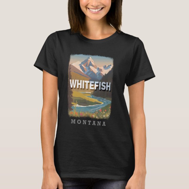 T-shirt Whitefish Montana MT Parc national des Glaciers Pr (Devant)