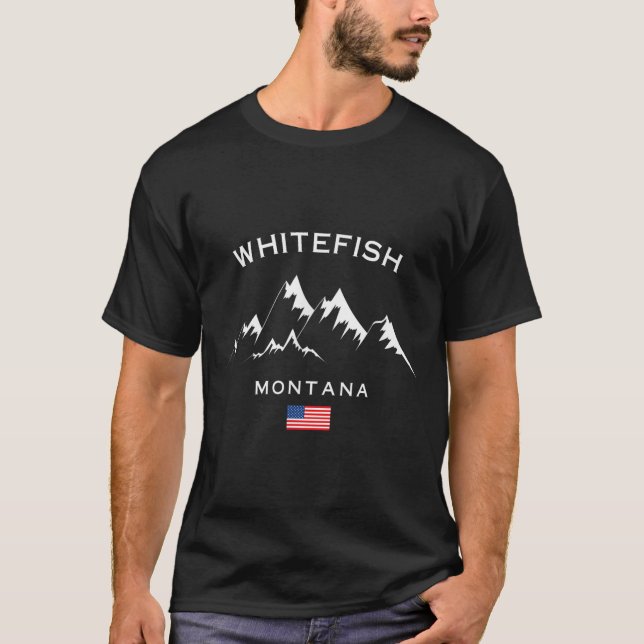 T-shirt Whitefish Montana Ski Resort Rocky Mountains Skiin (Devant)