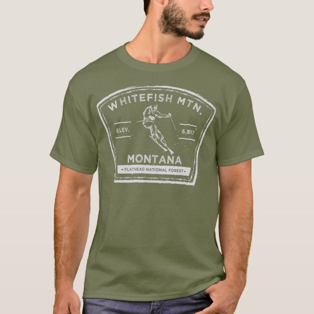 T-shirt Whitefish Mountain Montana Snow (Devant)