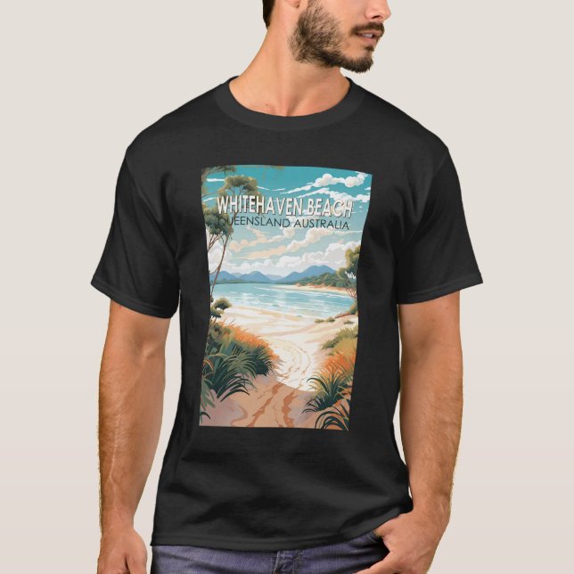 T-shirt Whitehaven Beach Queensland Australie Travel Art (Devant)