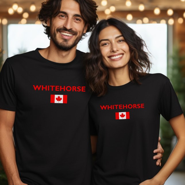T-shirt Whitehorse Canada Drapeau canadien Couleur foncée (Créateur téléchargé)