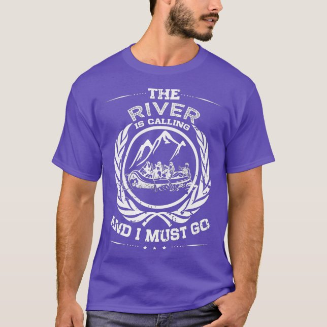 T-shirt Whitewater Rafting Distressed River Raft (Devant)