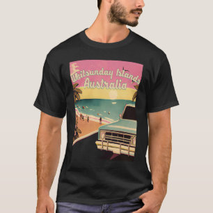 T-shirt Whitsunday Islands Retro Beach Vacances Souvenir S
