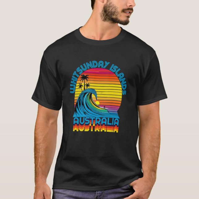 T-shirt Whitsunday Islands Retro Throwback Surf & Plage So (Devant)