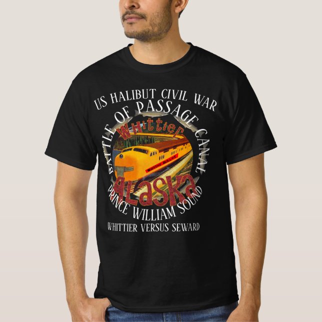T-SHIRT WHITTIER ALASKA HALIBUT WAR VERSUS SEWARD 1955-57 (Devant)