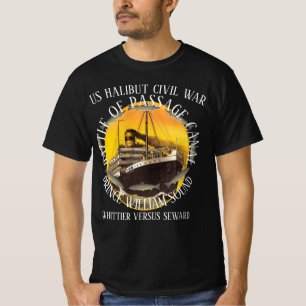 T-SHIRT WHITTIER ALASKA HALIBUT WAR VERSUS SEWARD 1955-57