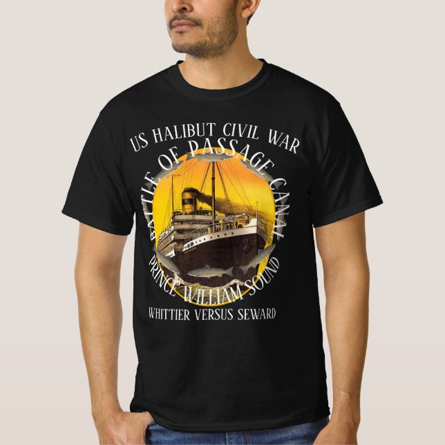 T-SHIRT WHITTIER ALASKA HALIBUT WAR VERSUS SEWARD 1955-57 (Devant)