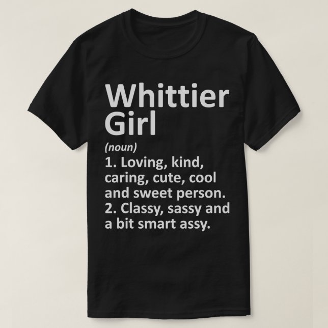 T-shirt WHITTIER L CA CALIFORNIA Funny City Accueil Racine (Design devant)