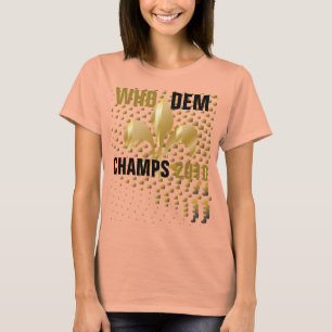 T-shirt Who dem champs 2010/Coeurs d'or noir/Fleur de Lis