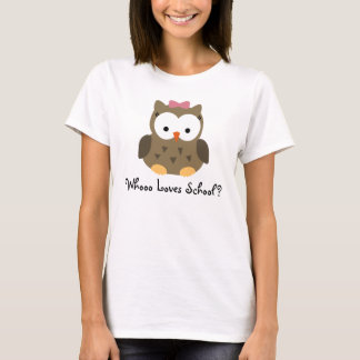 T-shirt Whooo aime l'école ? Chemise mignonne de