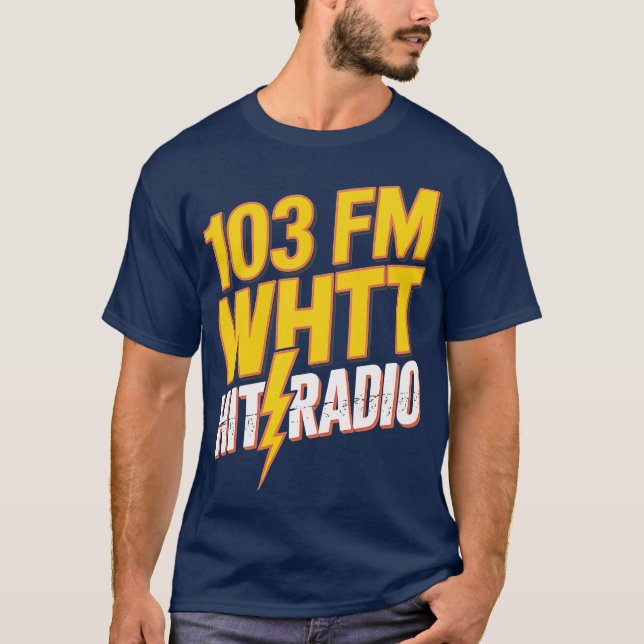 T-shirt WHTT Retro 1980 Boston Radio Station (Devant)