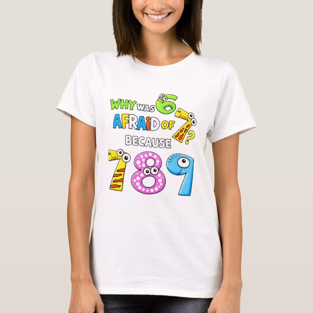 T-shirt Why Was 6 Afraid of 7 Funny Math T Shirt (Devant)