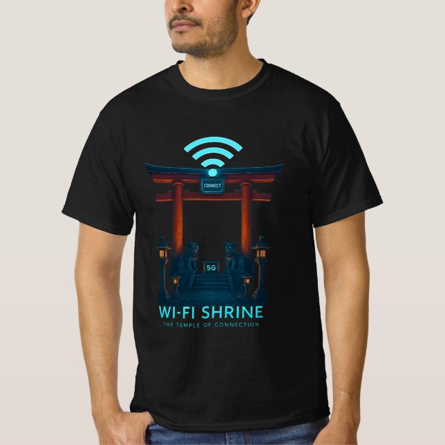 T-shirt Wi-Fi Shrine – The Temple of Connection (Devant)