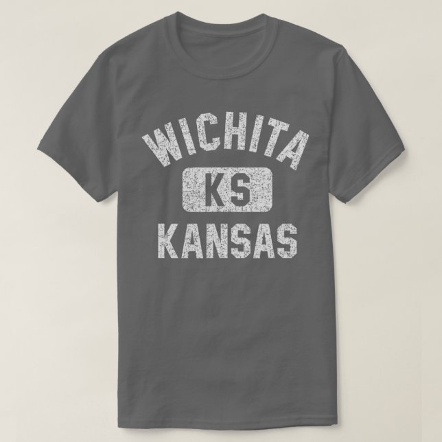 T-shirt Wichita KS Kansas Gym Style Perturbé Blanc Impress (Design devant)