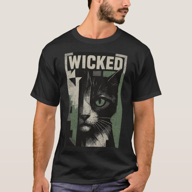 T-shirt Wicked Feline Abstract Art (Devant)