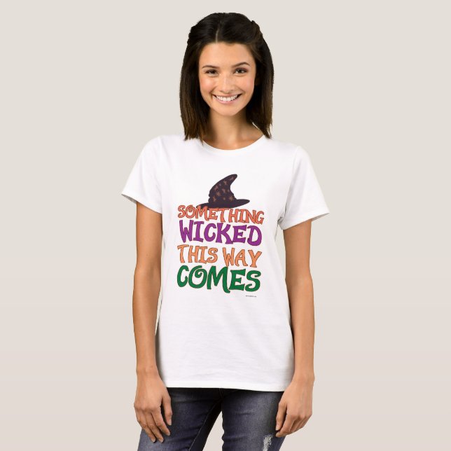T-shirt Wicked Halloween Dire Drôle Drôle Caricature Sorci (Devant entier)