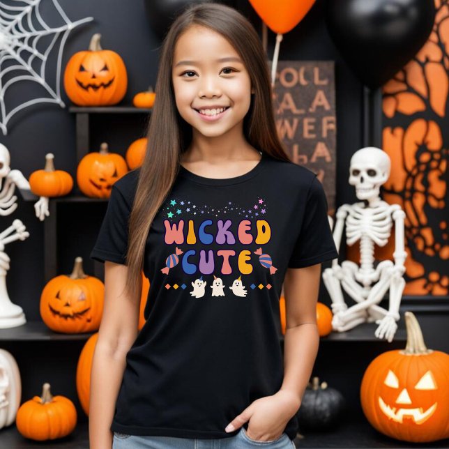 T-shirt Wicked mignon Halloween Ghost Kids (Wicked Cute Ghost Halloween T-shirt for Kids)