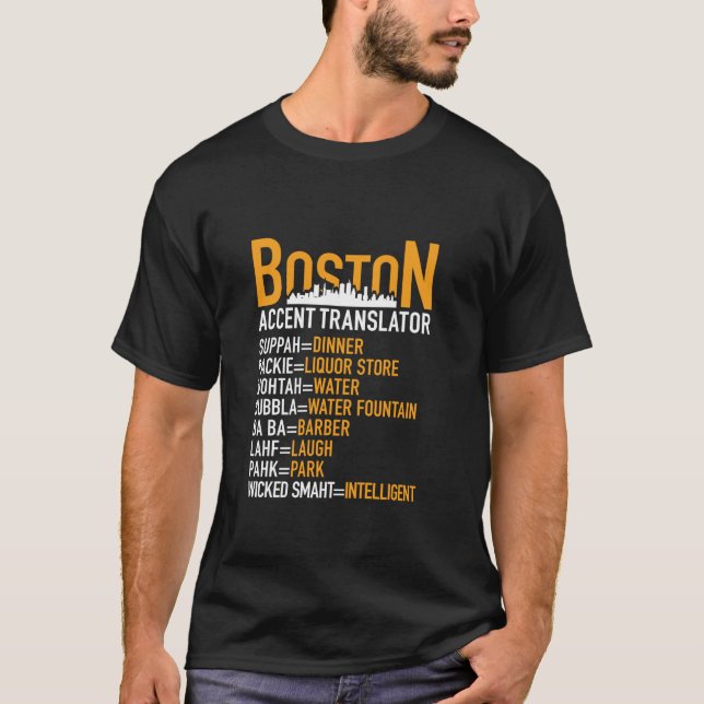 T-shirt Wicked Smaht Funny Boston Accent Traducteur Boston (Devant)