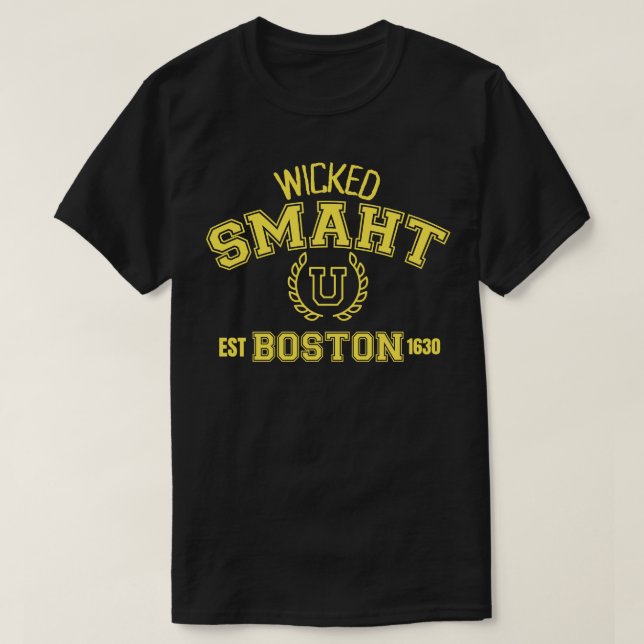 T-shirt Wicked Smaht U Boston est 1630 2 (Design devant)