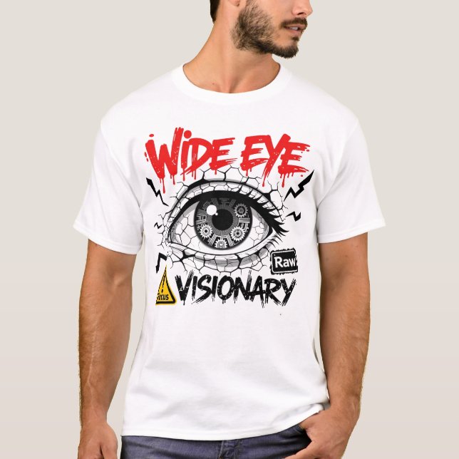T-shirt Wide Eye Visionary Raw Streetwear Graphic (Devant)