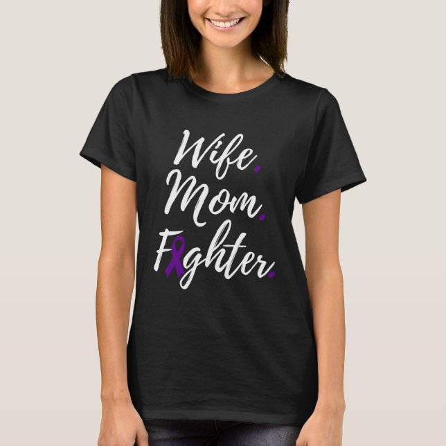 T-shirt Wife Mom Fighter Multiple System Atrophy Awareness (Devant)