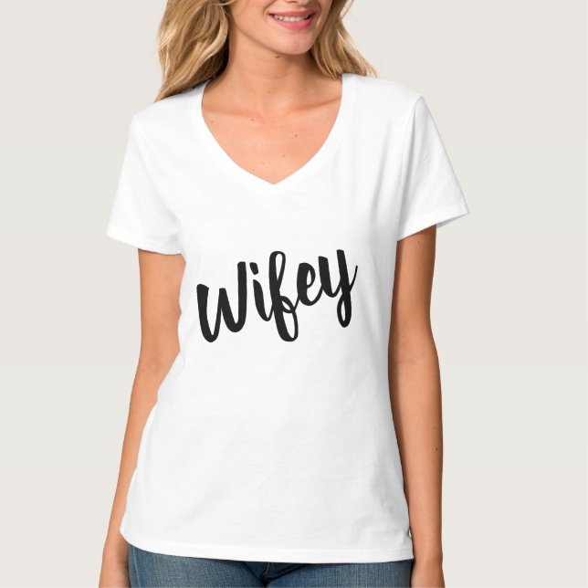 T-shirt Wifey vient de se marier (Devant)