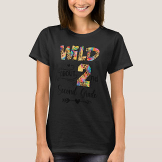 T-shirt Wild About 2nd Grade Leopard Back To School Teache