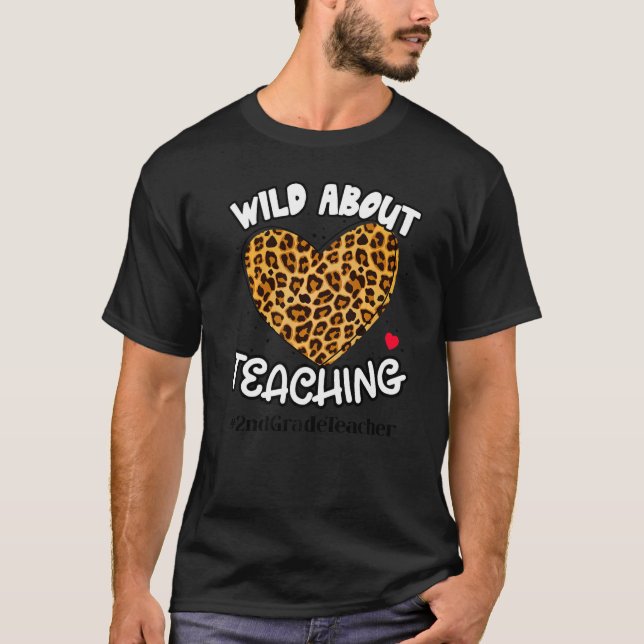 T-shirt Wild About Enseignant Leopard Squad 2e année (Devant)