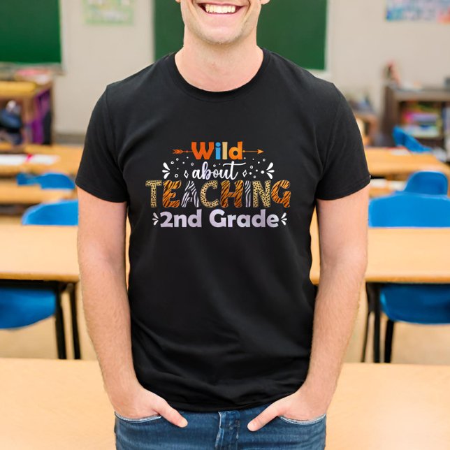 T-shirt Wild About Enseignement 2e année Funny Enseignant  (Créateur téléchargé)