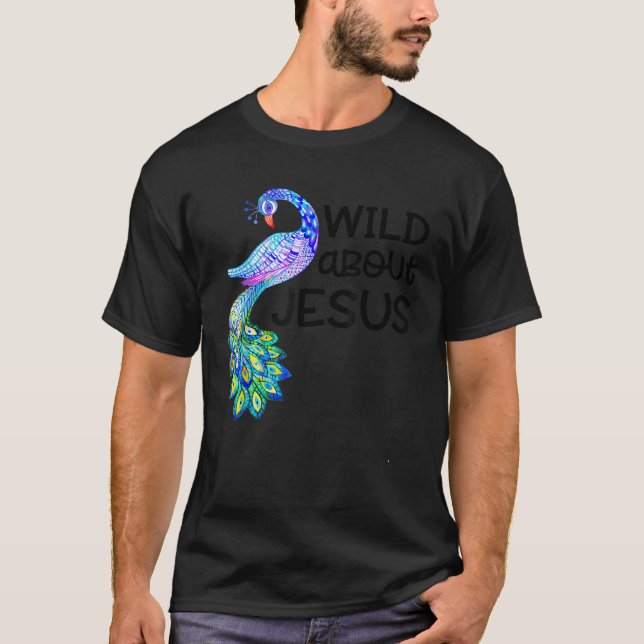 T-shirt Wild About Jesus VBS Sunday School Teacher Peacock (Devant)