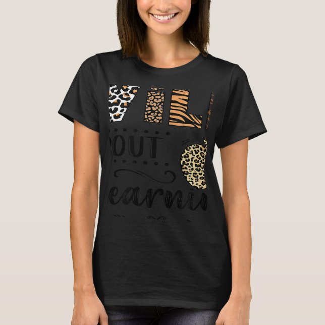 T-shirt Wild About Learning Teacher Back To School V neck (Devant)