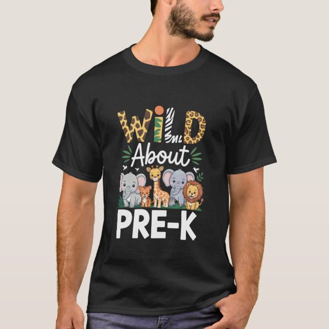 T-shirt Wild About Pre-K Back to School (Devant)