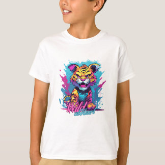 T-shirt Wild at Heart Tee : Synthwave dynamique Sabertooth