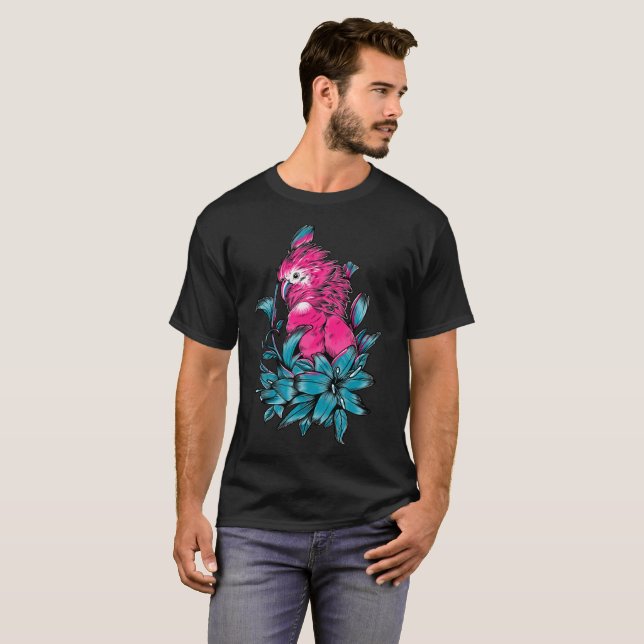 T-shirt wild bird and parrot art fun hoodie unsexed T-Shir (Devant entier)