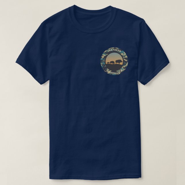 T-shirt Wild Boar et Camo Round Design (Design devant)