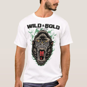 T-shirt wild bold gorille tattoo old school flamme gros si