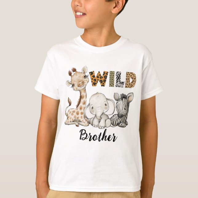 T-shirt Wild Brother of the Birthday Boy Safari Birthday (Devant)